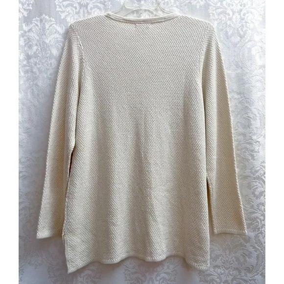 Charter Club Womens NWT Beige Knit Sweater With Metallic Thread Plus Size 0X New - Picture 4 of 7